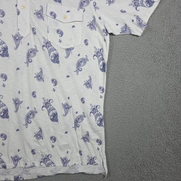 B Draddy Parsons Polo Shirt Mens Medium 100% Organic Pima 4 Button Lightweight - Picture 3 of 9